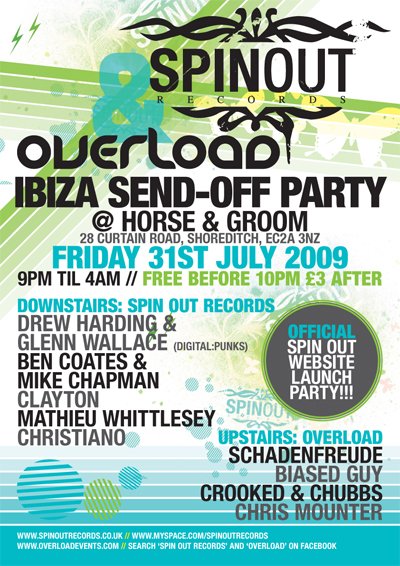 Spin Out Records & Overload Ibiza Send Off Party at The Horse