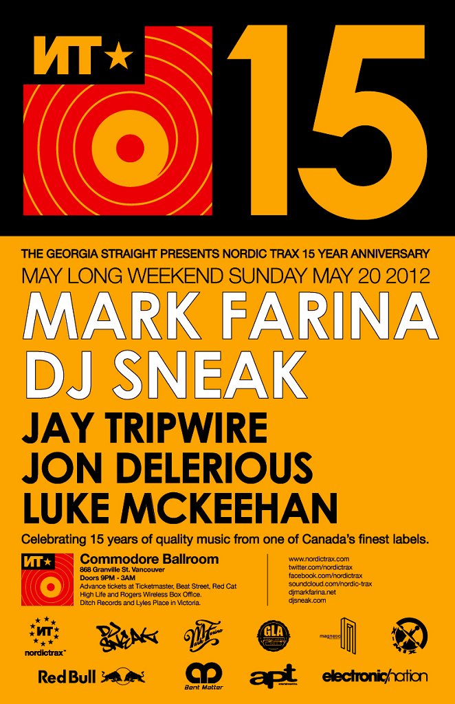 Nordic Trax 15th Anniversary feat. Mark Farina & DJ Sneak at Commodore Ballroom, Vancouver Nordic Trax 15th Anniversary feat.... 