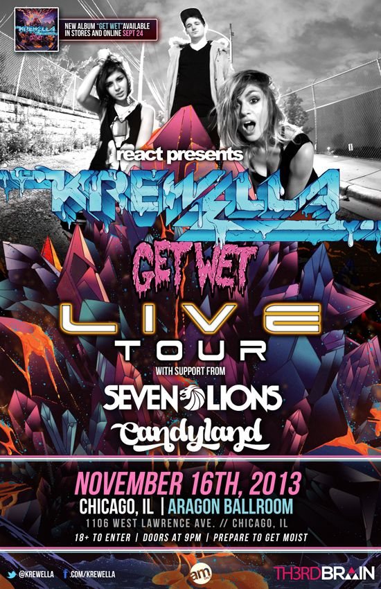 Get wet live tour: KREWELLA / SEVEN LIONS / CANDYLAND at Aragon