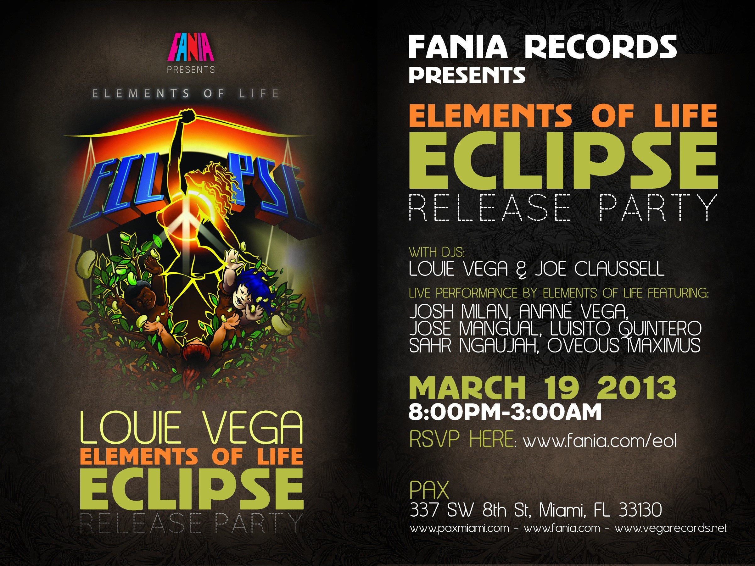 Fania presents Elements Of Life (Louie Vega) at PAX Miami, Miami