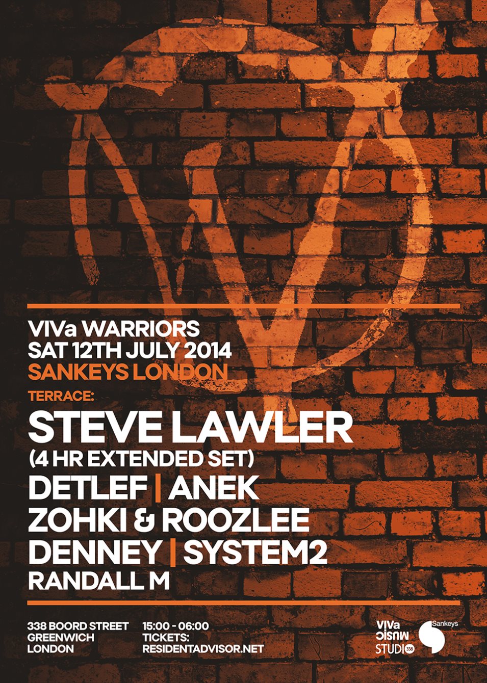 Sankeys present Viva Warriors Terrace Party with Steve Lawler at Studio  338, London