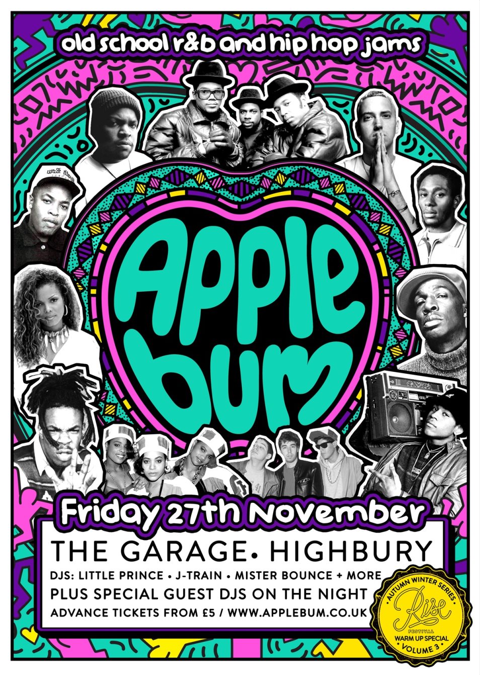Applebum [Old School Hip Hop and R&B]: Rise Festival Warm-up at The Garage,  London