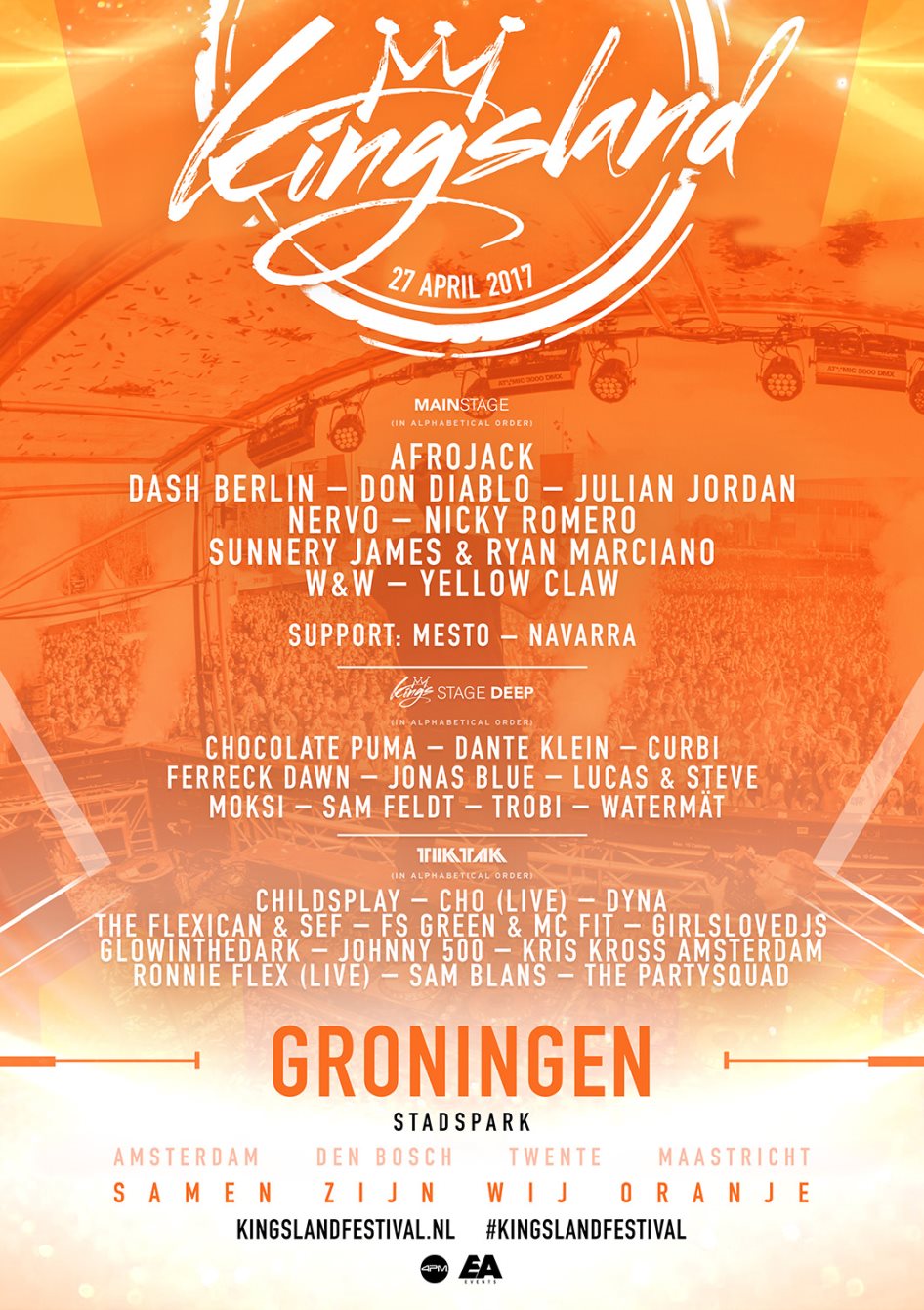 Kingsland Festival 2017 - Groningen at Stadspark Groningen, Other regions