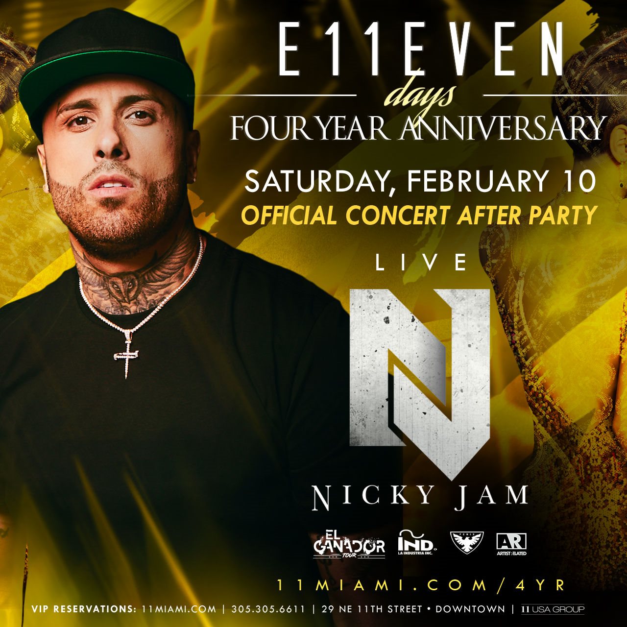 4yr Nicky Jam At E11even Miami Rooftop Miami