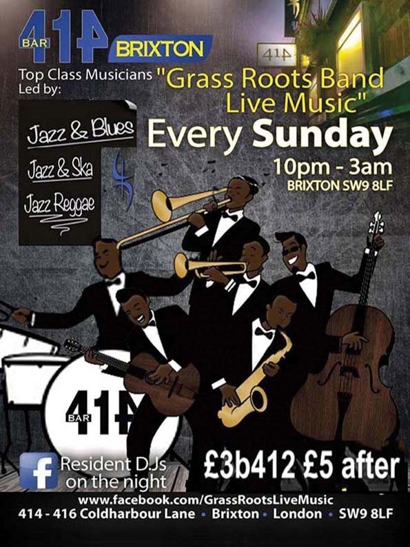 Grass Roots Live Music Sundays At Club 414 London
