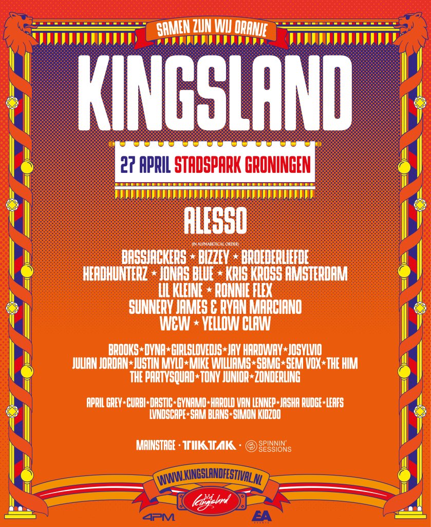 Kingsland Festival Groningen at Stadspark Groningen, Other regions