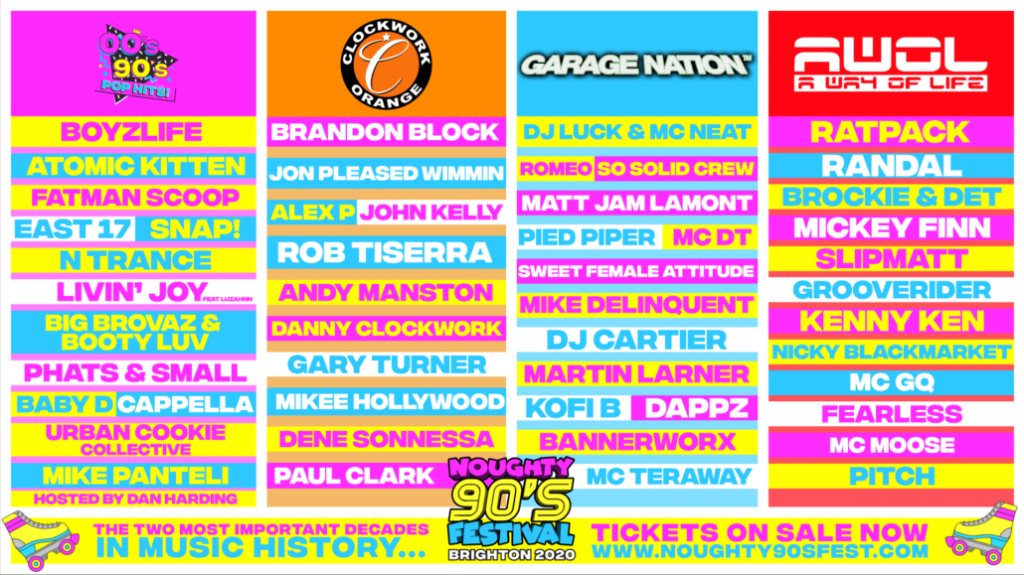 Noughty 90's Festival Brighton 2020 at TBA - Brighton, South + East