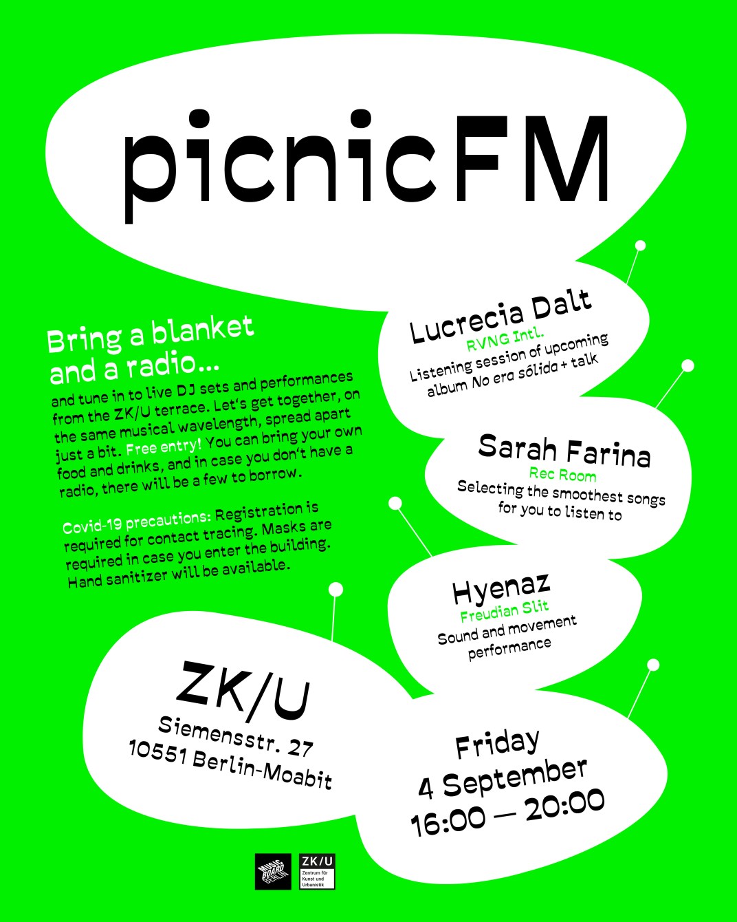 Picnic Fm With Lucrecia Dalt Sarah Farina And Hyenaz At Zk U Zentrum Fur Kunst Und Urbanistik Berlin Ra