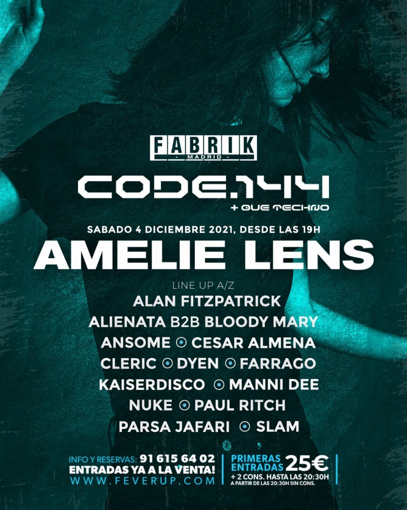 Stimulans club punt Code 144 with Amelie Lens and More at Fabrik, Madrid