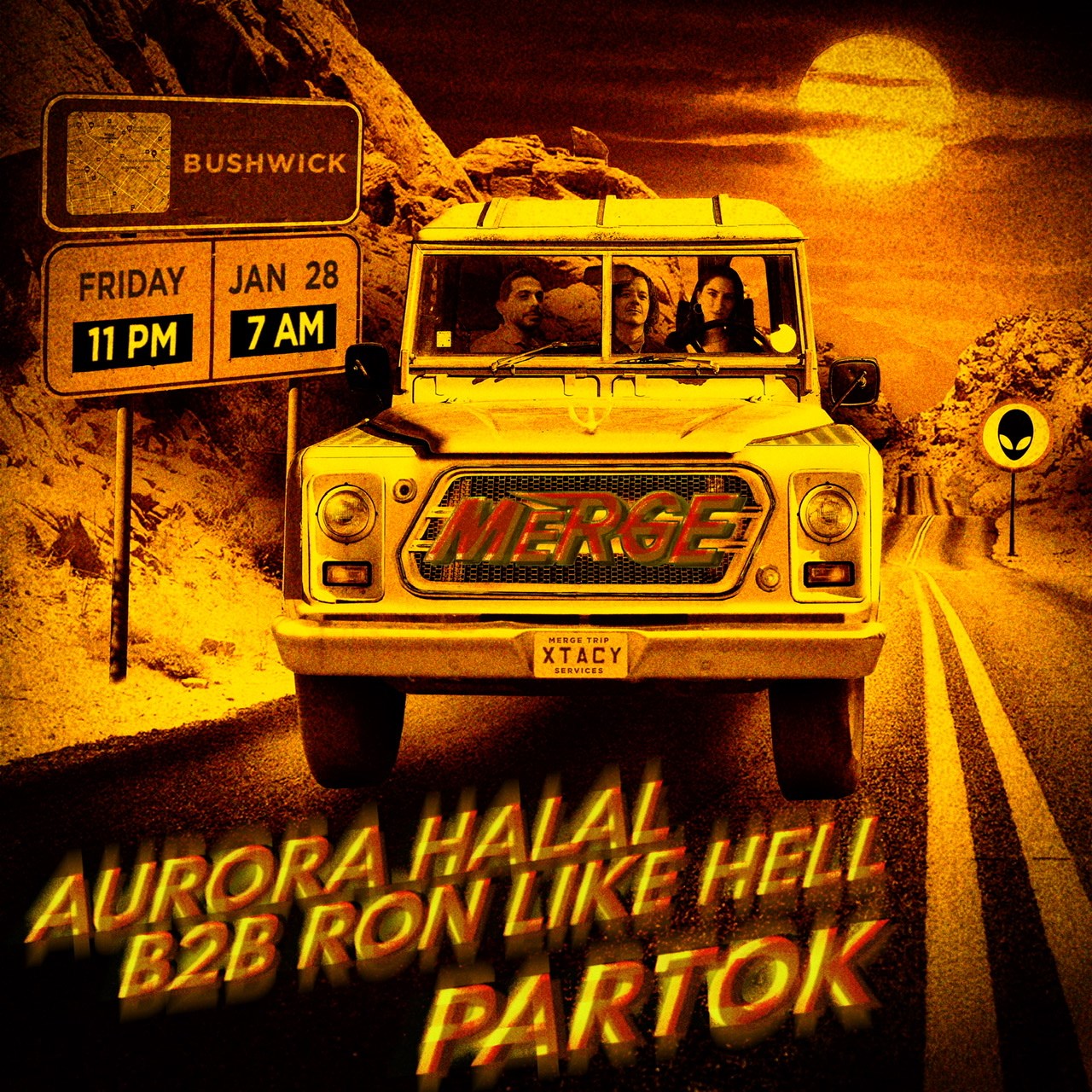 Merge: Partok & Aurora Halal b2b Ron Like Hell at TBA, New York City