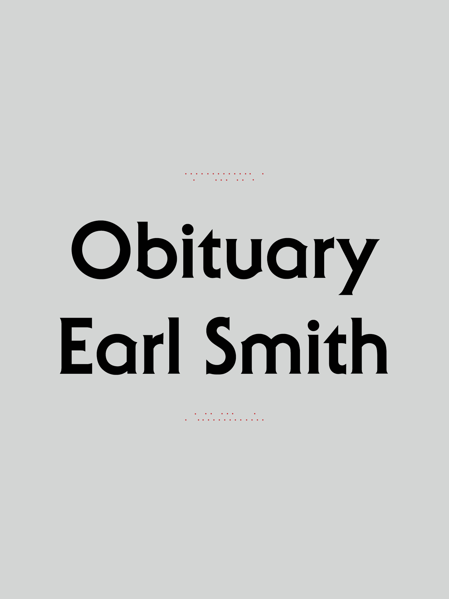 Obituary: Earl Smith